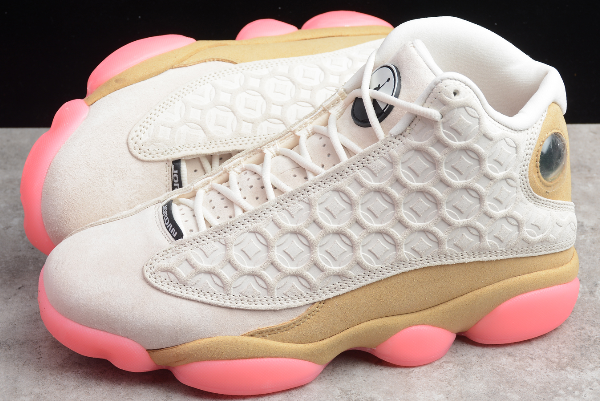 2020 Air Jordan 13 Chinese New Year Pale Ivory Black-Digital Pink-Club Gold Lover Shoes